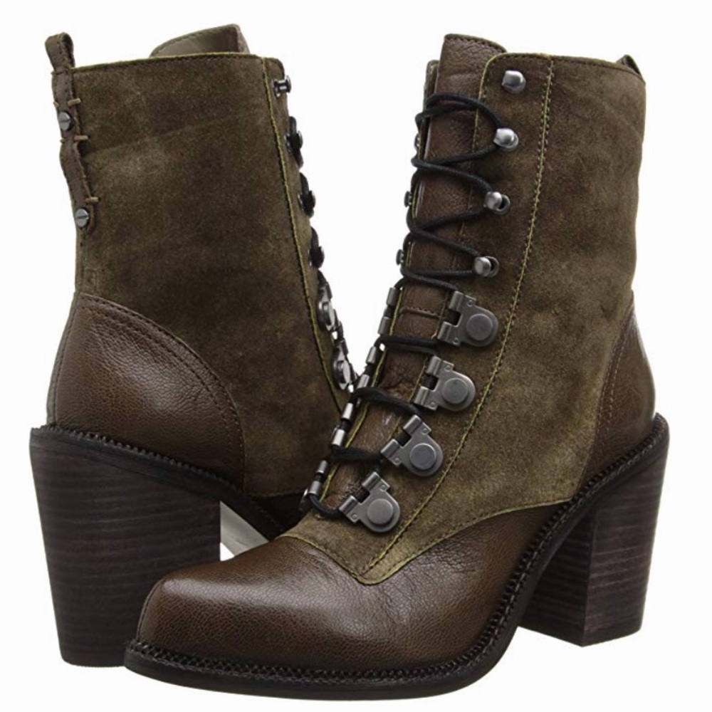NWOB | Luxury Rebel Mara Heel Lace-up Combat Boot